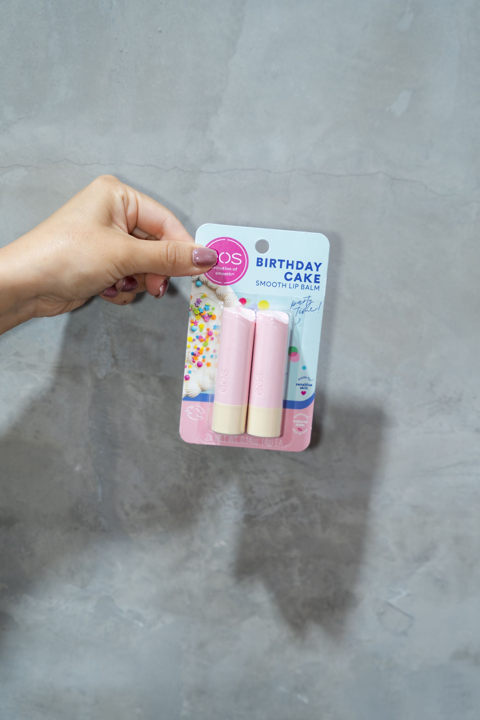 BÁLSAMO LABIAL EOS "BIRTHDAY CAKE" (PAQUETE DE 2)